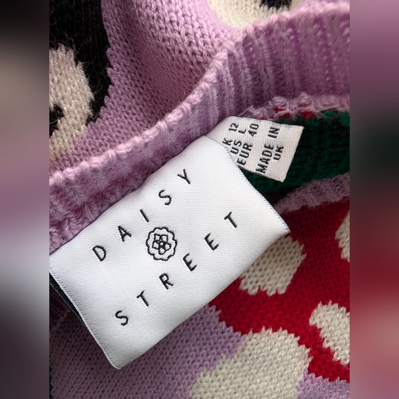 Daisy Street Ying and Yang Cherry Blossom Flower Mushroom Jumper Size large - Picture 8 of 8